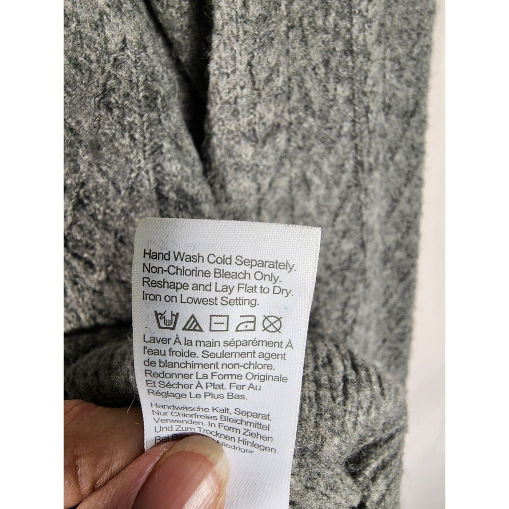 J.Crew Womens XS Cable Knit Alpaca Merino Wool Texture Sweater Gray Cottagecore - Picture 6 of 6